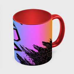Кружка 3D Roblox neon logo, цвет: 3D-белый + красный