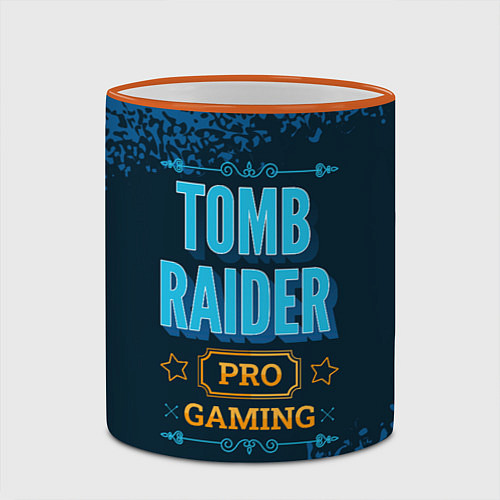 Кружка цветная Игра Tomb Raider: pro gaming / 3D-Оранжевый кант – фото 2