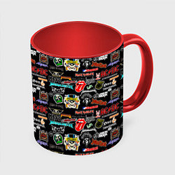 Кружка 3D Famous musical rock bands, цвет: 3D-белый + красный