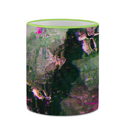 Кружка 3D Абстрактные краски и силуэты, цвет: 3D-светло-зеленый кант — фото 2