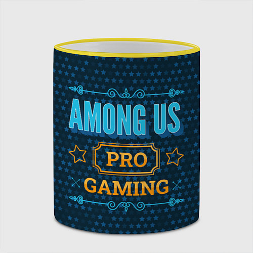 Кружка цветная Игра Among Us: pro gaming / 3D-Желтый кант – фото 2
