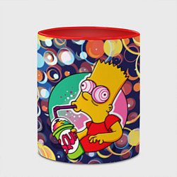 Кружка 3D Bart Simpson пьёт лимонад, цвет: 3D-белый + красный — фото 2