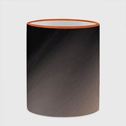 Кружка 3D Черный, серый бежевый градиент, цвет: 3D-оранжевый кант — фото 2