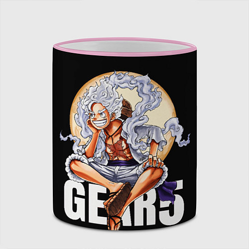 Кружка цветная Монки Д Луффи 5 гир - One Piece / 3D-Розовый кант – фото 2