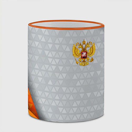 Кружка цветная Orange & silver Russia / 3D-Оранжевый кант – фото 2