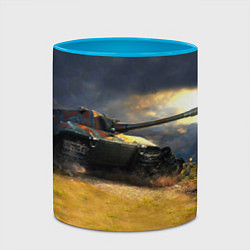 Кружка 3D Танк Е100, цвет: 3D-белый + небесно-голубой — фото 2