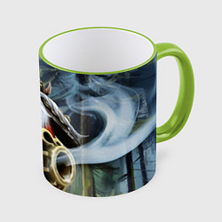 Кружка 3D Снайпер арт, цвет: 3D-светло-зеленый кант