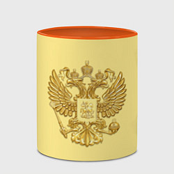 Кружка 3D Герб России - золото, цвет: 3D-белый + оранжевый — фото 2
