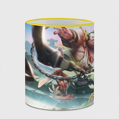 Кружка цветная Хук на миду / 3D-Желтый кант – фото 2