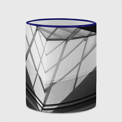Кружка цветная Абстрактные тени и геометрические фигуры / 3D-Синий кант – фото 2