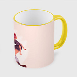 Кружка 3D Кики на метле, цвет: 3D-желтый кант