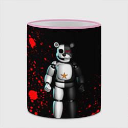 Кружка 3D Monokuma and Five Nights at Freddys, цвет: 3D-розовый кант — фото 2