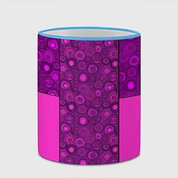 Кружка 3D Розовый комбинированный неоновый узор, цвет: 3D-небесно-голубой кант — фото 2