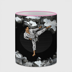 Кружка 3D Боевые искусства - каратист, цвет: 3D-розовый кант — фото 2