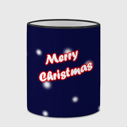 Кружка цветная Merry Christmas Неон / 3D-Черный кант – фото 2