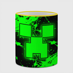Кружка 3D Minecraft neon green, цвет: 3D-желтый кант — фото 2