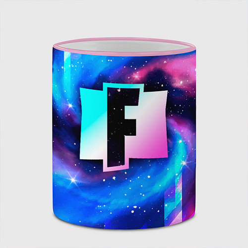 Кружка цветная Fortnite неоновый космос / 3D-Розовый кант – фото 2