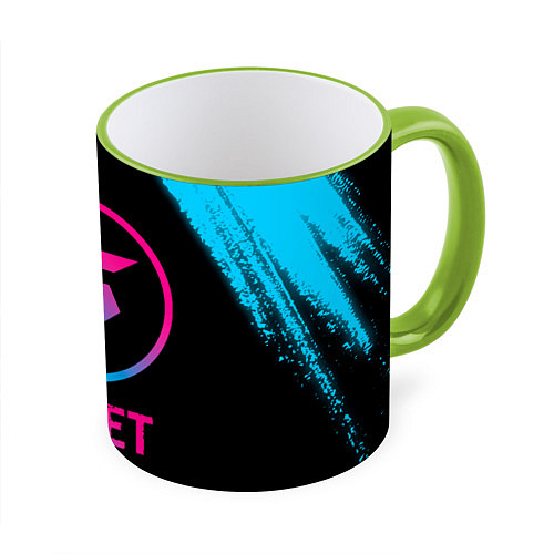 Кружка цветная Skillet - neon gradient / 3D-Светло-зеленый кант – фото 1