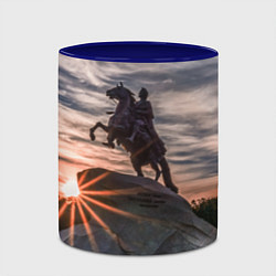 Кружка 3D Санкт-Петербург: медный всадник, цвет: 3D-белый + синий — фото 2