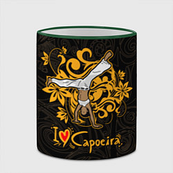 Кружка 3D I love Capoeira fighter, цвет: 3D-зеленый кант — фото 2