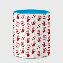 Кружка 3D Кровавая рука, цвет: 3D-белый + небесно-голубой — фото 2