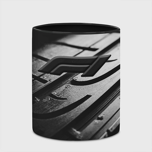 Кружка цветная Formula 1 - dark theme / 3D-Белый + черный – фото 2