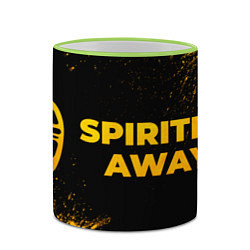 Кружка 3D Spirited Away - gold gradient: надпись и символ, цвет: 3D-светло-зеленый кант — фото 2