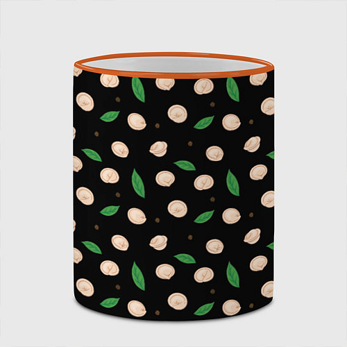 Кружка цветная Пельмени с лавровым листом и перцем, набор / 3D-Оранжевый кант – фото 2