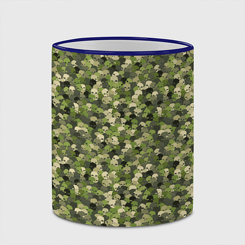 Кружка цветная Милитари череп мини / 3D-Синий кант – фото 2