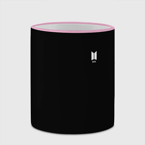 Кружка цветная BTS smail logo / 3D-Розовый кант – фото 2