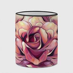 Кружка 3D Крупная роза маслом, цвет: 3D-черный кант — фото 2