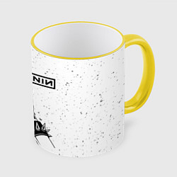 Кружка 3D Nine Inch Nails и рок символ, цвет: 3D-желтый кант