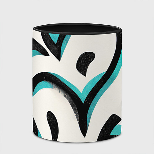Кружка цветная Узоры в стиле граффити / 3D-Белый + черный – фото 2