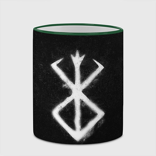 Кружка цветная Берсерк гранж / 3D-Зеленый кант – фото 2