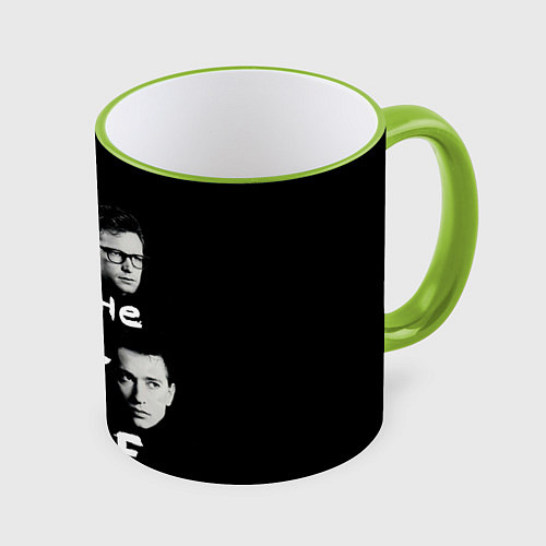 Кружка цветная Depeche Mode portrait / 3D-Светло-зеленый кант – фото 1