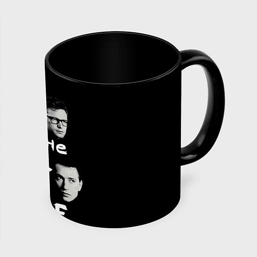 Кружка цветная Depeche Mode portrait / 3D-Белый + черный – фото 1