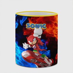 Кружка 3D Knuckles Echidna - Sonic - Video game, цвет: 3D-желтый кант — фото 2