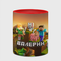 Кружка 3D Валерий Minecraft, цвет: 3D-белый + красный — фото 2