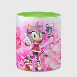 Кружка 3D Sonic - Amy Rose - Video game, цвет: 3D-белый + светло-зеленый — фото 2