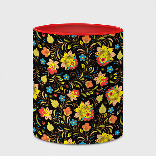 Кружка цветная Русский яркий узор / 3D-Белый + красный – фото 2