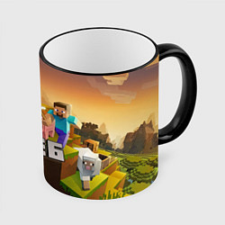 Кружка 3D Глеб Minecraft, цвет: 3D-черный кант