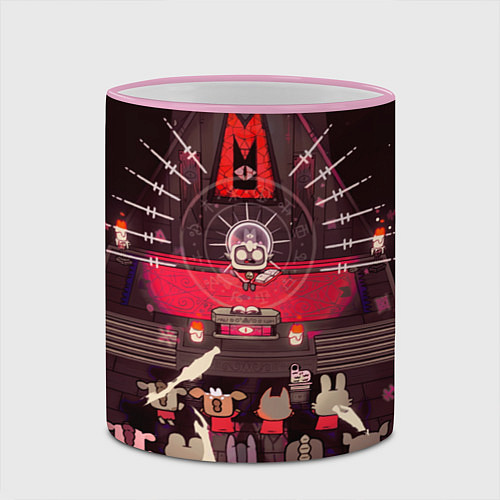 Кружка цветная Cult of the Lamb - Обряд / 3D-Розовый кант – фото 2