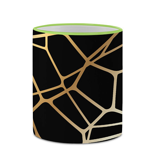 Кружка цветная Золотая сеть / 3D-Светло-зеленый кант – фото 2