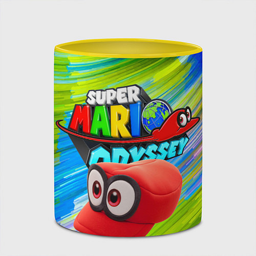 Кружка цветная Super Mario Odyssey - Nintendo - Бейсболка / 3D-Белый + желтый – фото 2