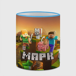 Кружка 3D Марк Minecraft, цвет: 3D-небесно-голубой кант — фото 2