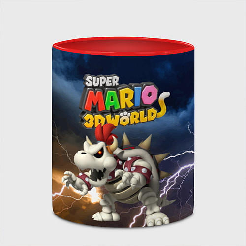 Кружка цветная Dry Bowser - Super Mario 3D World - Nintendo / 3D-Белый + красный – фото 2