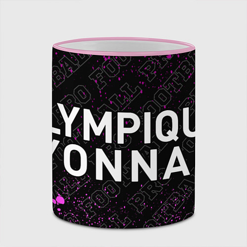 Кружка цветная Lyon pro football: надпись и символ / 3D-Розовый кант – фото 2