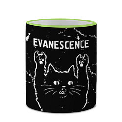 Кружка 3D Группа Evanescence и рок кот, цвет: 3D-светло-зеленый кант — фото 2