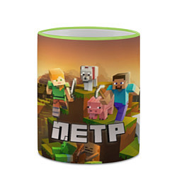 Кружка 3D Петр Minecraft, цвет: 3D-светло-зеленый кант — фото 2