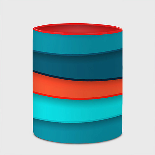 Кружка цветная Геометрические непараллельные пластины / 3D-Белый + красный – фото 2